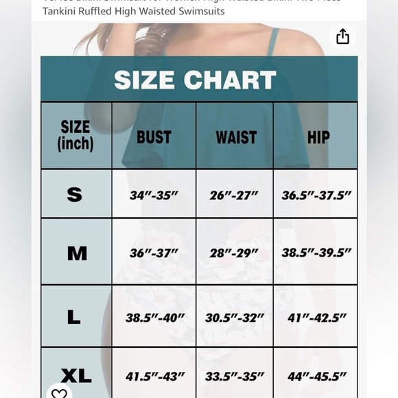 VeMee Bikini Swimsuit for Women High Waisted Bikini Two Piece Tankini Size S - Picture 3 of 11